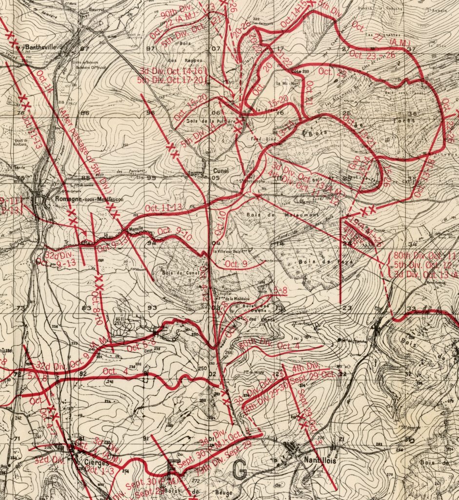 Close up Around Romagne and Cunel October 1918